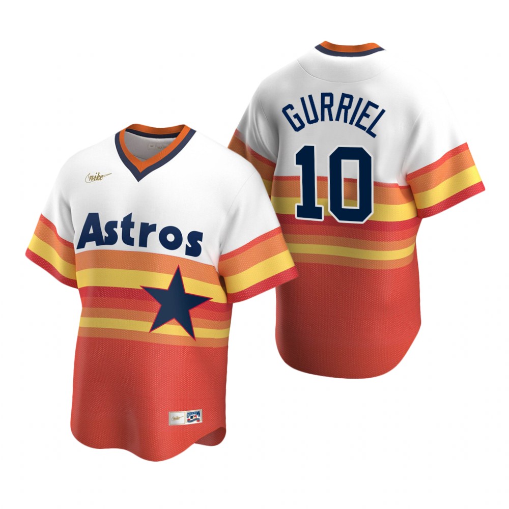 Men's Houston Astros Yuli Gurriel Nike White Orange Cooperstown Collection