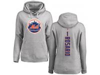 #1 Amed Rosario Women's Ash Baseball - Backer New York Mets Pullover Hoodie