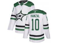 #10 Authentic Martin Hanzal White Adidas NHL Away Men's Jersey Dallas Stars