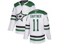 #11 Authentic Mike Gartner White Adidas NHL Away Youth Jersey Dallas Stars