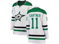 #11 Breakaway Mike Gartner White NHL Away Women's Jersey Dallas Stars