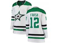 #12 Breakaway Radek Faksa White NHL Away Women's Jersey Dallas Stars