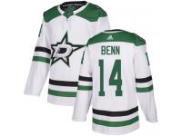 #14 Authentic Jamie Benn White Adidas NHL Away Youth Jersey Dallas Stars