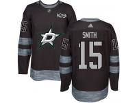 #15 Authentic Bobby Smith Black Adidas NHL Men's Jersey Dallas Stars 1917-2017 100th Anniversary