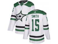 #15 Authentic Bobby Smith White Adidas NHL Away Youth Jersey Dallas Stars
