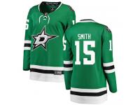 #15 Breakaway Bobby Smith Green NHL Home Women's Jersey Dallas Stars