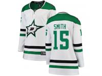 #15 Breakaway Bobby Smith White NHL Away Women's Jersey Dallas Stars
