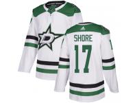 #17 Authentic Devin Shore White Adidas NHL Away Youth Jersey Dallas Stars