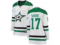 #17 Breakaway Devin Shore White NHL Away Women's Jersey Dallas Stars
