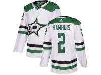 #2 Authentic Dan Hamhuis White Adidas NHL Away Men's Jersey Dallas Stars