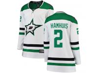 #2 Breakaway Dan Hamhuis White NHL Away Women's Jersey Dallas Stars