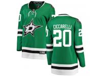 #20 Breakaway Dino Ciccarelli Green NHL Home Women's Jersey Dallas Stars
