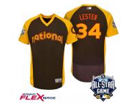 2016 MLB All-Star National Chicago Cubs Jon Lester #34 Brown Men Run Derby Flex Base Jersey