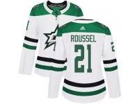 #21 Authentic Antoine Roussel White Adidas NHL Away Women's Jersey Dallas Stars