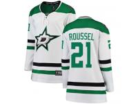 #21 Breakaway Antoine Roussel White NHL Away Women's Jersey Dallas Stars