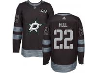 #22 Authentic Brett Hull Black Adidas NHL Men's Jersey Dallas Stars 1917-2017 100th Anniversary