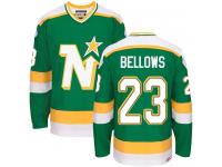#23 Authentic Brian Bellows Green CCM NHL Men's Jersey Throwback Dallas Stars