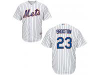 #23 Authentic Keon Broxton Youth White Baseball Jersey - Home New York Mets Cool Base