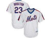 #23  Keon Broxton Men's White Baseball Jersey - Alternate New York Mets Cool Base