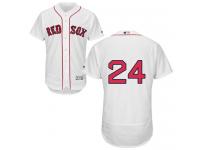 #24 Majestic Authentic David Price Men's White MLB Jersey - Home Boston Red Sox Flex Base