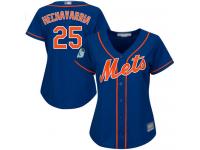 #25 Authentic Adeiny Hechavarria Women's Royal Blue Baseball Jersey - Alternate Home New York Mets Cool Base