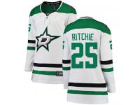 #25 Breakaway Brett Ritchie White NHL Away Women's Jersey Dallas Stars