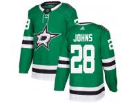 #28 Authentic Stephen Johns Green Adidas NHL Home Men's Jersey Dallas Stars