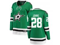 #28 Breakaway Stephen Johns Green NHL Home Women's Jersey Dallas Stars