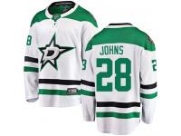 #28 Breakaway Stephen Johns White NHL Away Men's Jersey Dallas Stars