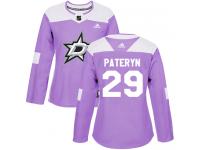 #29 Authentic Greg Pateryn Purple Adidas NHL Women's Jersey Dallas Stars Fights Cancer Practice