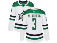 #3 Authentic John Klingberg White Adidas NHL Away Women's Jersey Dallas Stars