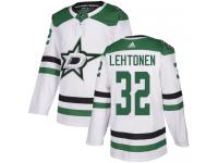 #32 Authentic Kari Lehtonen White Adidas NHL Away Men's Jersey Dallas Stars