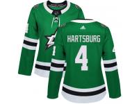 #4 Authentic Craig Hartsburg Green Adidas NHL Home Women's Jersey Dallas Stars