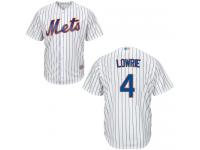 #4 Authentic Jed Lowrie Youth White Baseball Jersey - Home New York Mets Cool Base