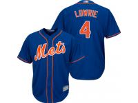 #4  Jed Lowrie Men's Royal Blue Baseball Jersey - Alternate Home New York Mets Cool Base