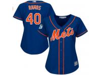 #40 Authentic Wilson Ramos Women's Royal Blue Baseball Jersey - Alternate Home New York Mets Cool Base