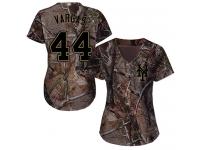 #44 Authentic Jason Vargas Women's Camo Baseball Jersey - New York Mets Realtree Collection Flex Base
