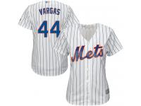 #44 Authentic Jason Vargas Women's White Baseball Jersey - Home New York Mets Cool Base