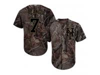 #7 Authentic Gregor Blanco Men's Camo Baseball Jersey - New York Mets Realtree Collection Flex Base