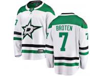 #7 Breakaway Neal Broten White NHL Away Men's Jersey Dallas Stars