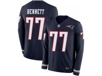 #77 Limited Michael Bennett Navy Blue Football Men's Jersey New England Patriots Therma Long Sleeve