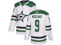 #9 Authentic Mike Modano White Adidas NHL Away Youth Jersey Dallas Stars