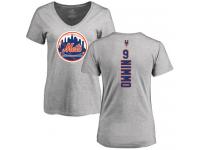 #9 Brandon Nimmo Women's Ash Baseball - Backer New York Mets T-Shirt