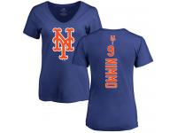 #9 Brandon Nimmo Women's Royal Blue Baseball - Backer New York Mets T-Shirt