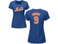 #9 Brandon Nimmo Women's Royal Blue Baseball - Name & Number New York Mets T-Shirt