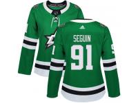 #91 Authentic Tyler Seguin Green Adidas NHL Home Women's Jersey Dallas Stars