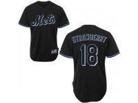 Black Darryl Strawberry Men #18 Majestic MLB New York Mets Fashion Jersey