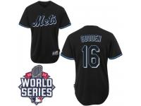 Black Dwight Gooden Men #16 Majestic MLB New York Mets Fashion 2015 World Series Jersey