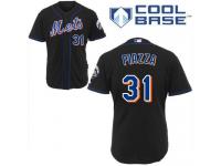 Black Mike Piazza Men #31 Majestic MLB New York Mets Cool Base Jersey