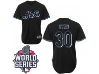 Black Nolan Ryan Men #30 Majestic MLB New York Mets Fashion 2015 World Series Jersey